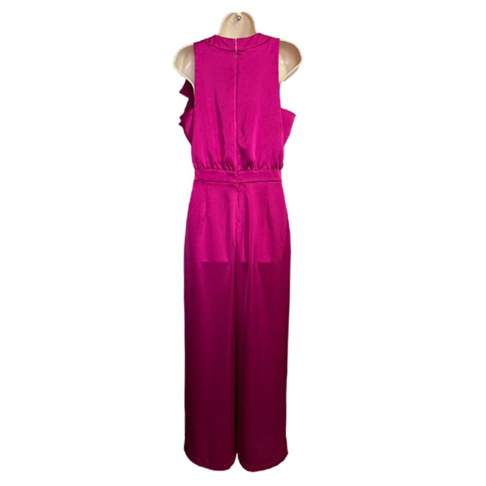 I.N.C. International Concepts Women's Pink Fuchsia Satin Cowl Neck Romper Size 8 - Picture 4 of 11